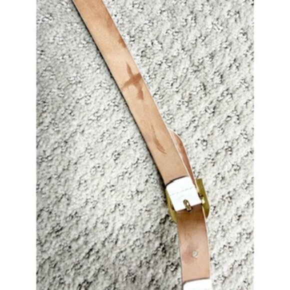 Dolce & Gabbana Skinny White Leather Belt Size: M